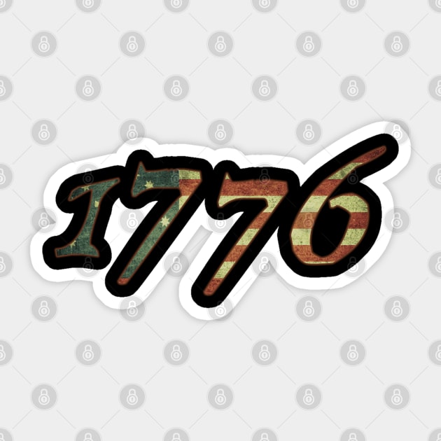 1776 Declaration of Independence US Flag Sticker by Flippin' Sweet Gear